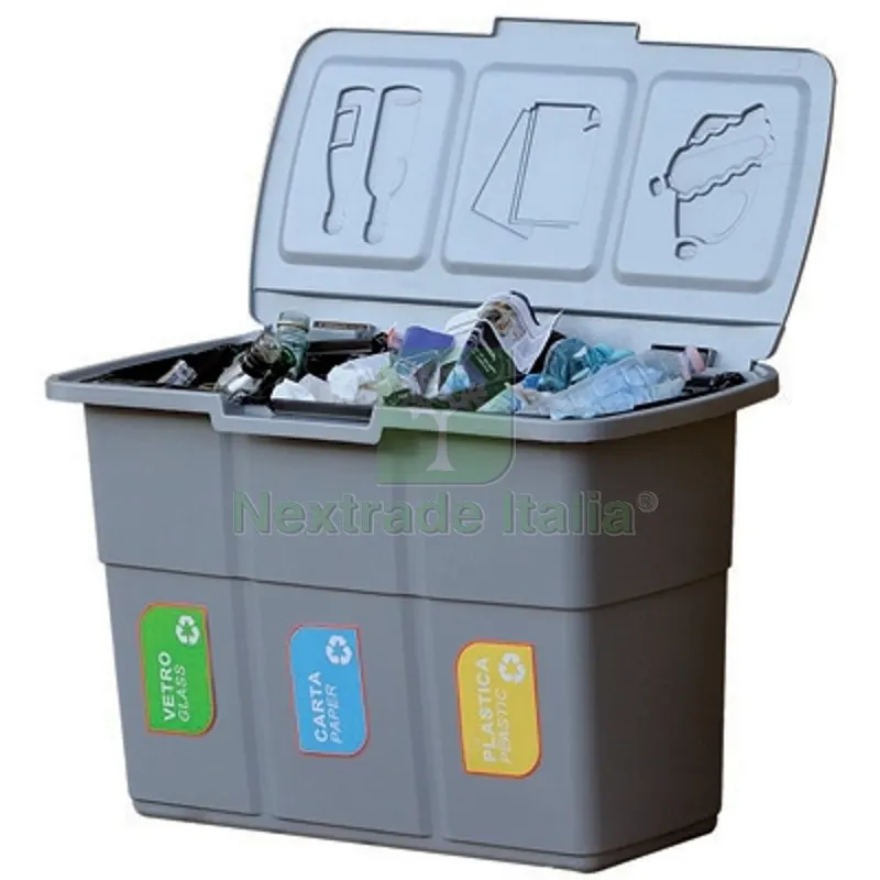 Pattumiera per Raccolta Differenziata 3 Scomparti Separati cm 75x37x h. 50 — Casalinghi e organizzazione — rif. FERX.DIA244-F160500 Pattumiera per Raccolta Differenziata 3 Scomparti Separati cm 75x37x h. 50 — Casalinghi e organizzazione — rif. FERX.DIA244-F160500