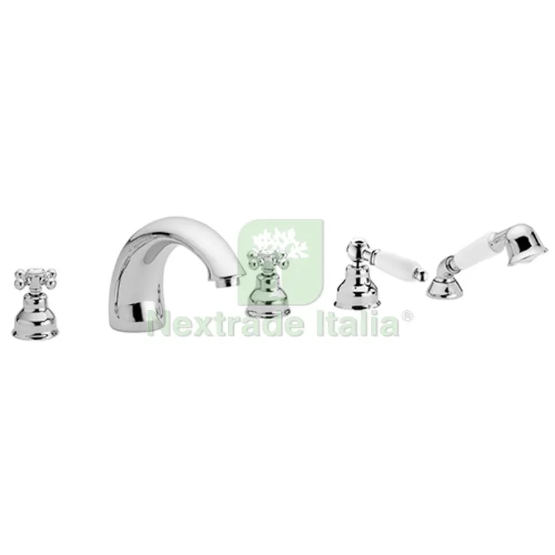Batteria Bordo Vasca 5 Fori con Bocca Erogazione Serie Viola Cromo — Pile e batterie — rif. FERX.DIA274-TV232 Batteria Bordo Vasca 5 Fori con Bocca Erogazione Serie Viola Cromo — Pile e batterie — rif. FERX.DIA274-TV232