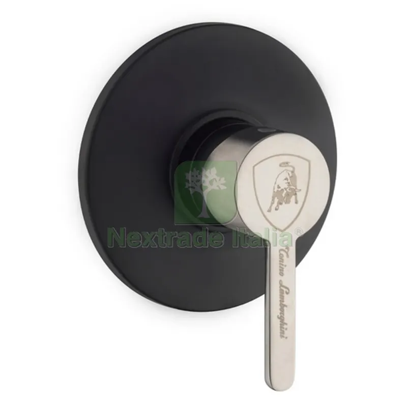 MISCELATORE MONOCOMANDO INCASSO DOCCIA MUGELLO Nero Opaco - Leva Inox — Rubinetti e valvole — rif. FERX.DIA276-LM040-NI