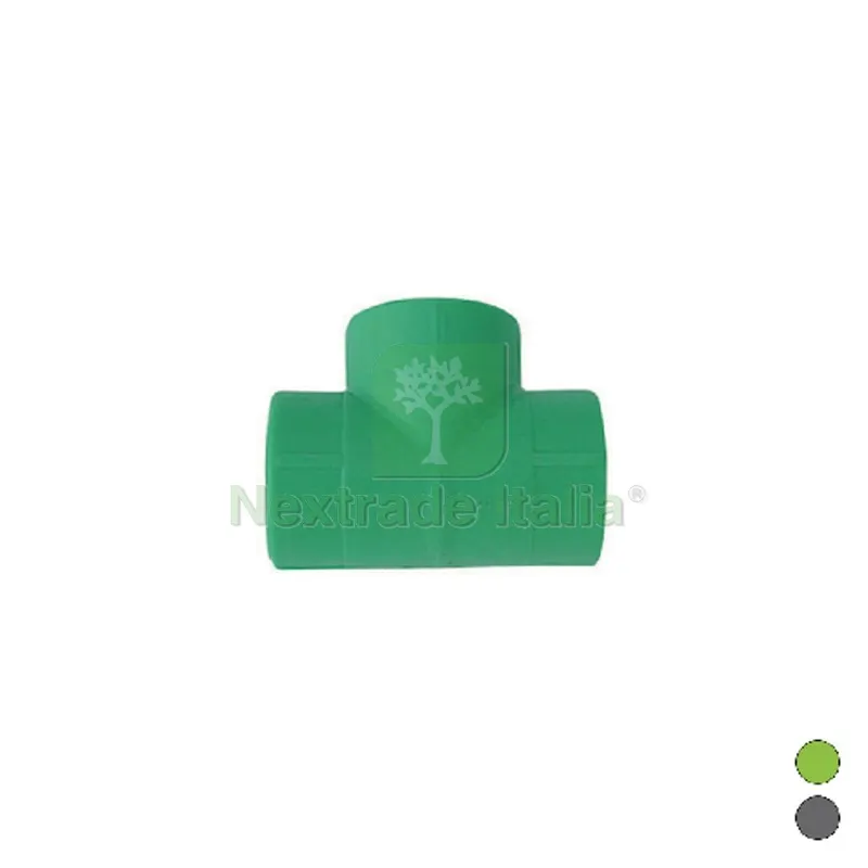 TEE A 90° LISCIO IN POLIPROPILENE Diam. 25 Grigio — Pile e batterie — rif. FERX.DIA300-300-G25