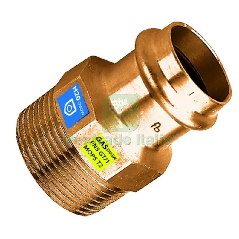 MANICOTTO IN BRONZO A PRESSARE FXFIL M ACQUA/GAS Diam. 15 x 1/2 — Tubi e raccordi — rif. FERX.DIA302-FRS8243-0415