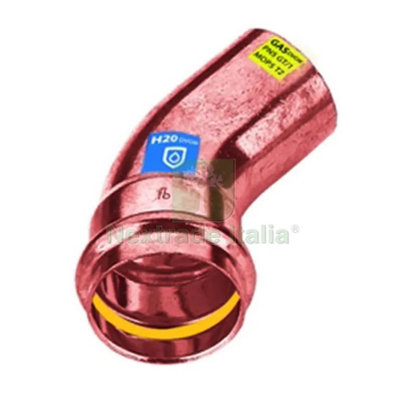 CURVA IN RAME A PRESSARE 45° MF ACQUA/GAS Diam. 28 — Raccordi a pressare e multistrato — rif. FERX.DIA302-FRS9040-28 CURVA IN RAME A PRESSARE 45° MF ACQUA/GAS Diam. 28 — Raccordi a pressare e multistrato — rif. FERX.DIA302-FRS9040-28