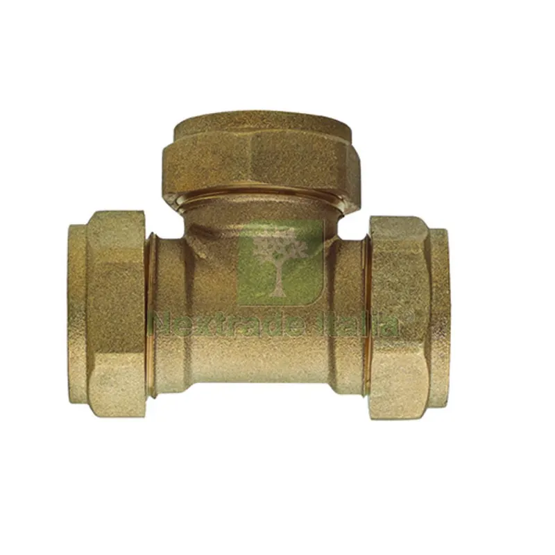 RACCORDO A TEE FFF A COMPRESSIONE PER RAME Diam. 18 — Tubi e raccordi — rif. FERX.DIA303-ROT6005-18 RACCORDO A TEE FFF A COMPRESSIONE PER RAME Diam. 18 — Tubi e raccordi — rif. FERX.DIA303-ROT6005-18