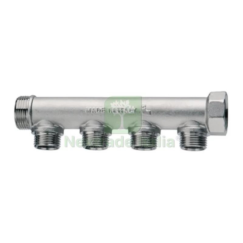 COLLETTORE DI DISTRIBUZIONE COMPONIBILE NICHELATO 3/4" x 4 deriv. 1/2 — Tubi e raccordi — rif. FERX.DIA304-M455-054