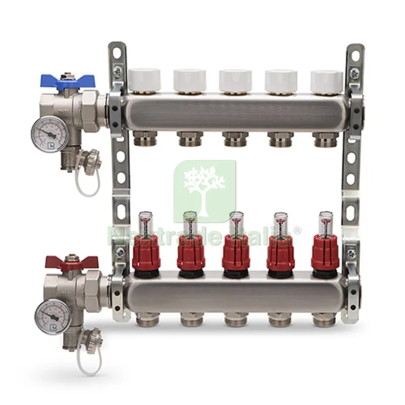 COLLETTORE DI DISTRIBUZIONE IN ACCIAIO INOX COMPLETO ATON 4 vie 1" x 3/4 — Tubi e raccordi — rif. FERX.DIA309-A1561-04 COLLETTORE DI DISTRIBUZIONE IN ACCIAIO INOX COMPLETO ATON 4 vie 1" x 3/4 — Tubi e raccordi — rif. FERX.DIA309-A1561-04