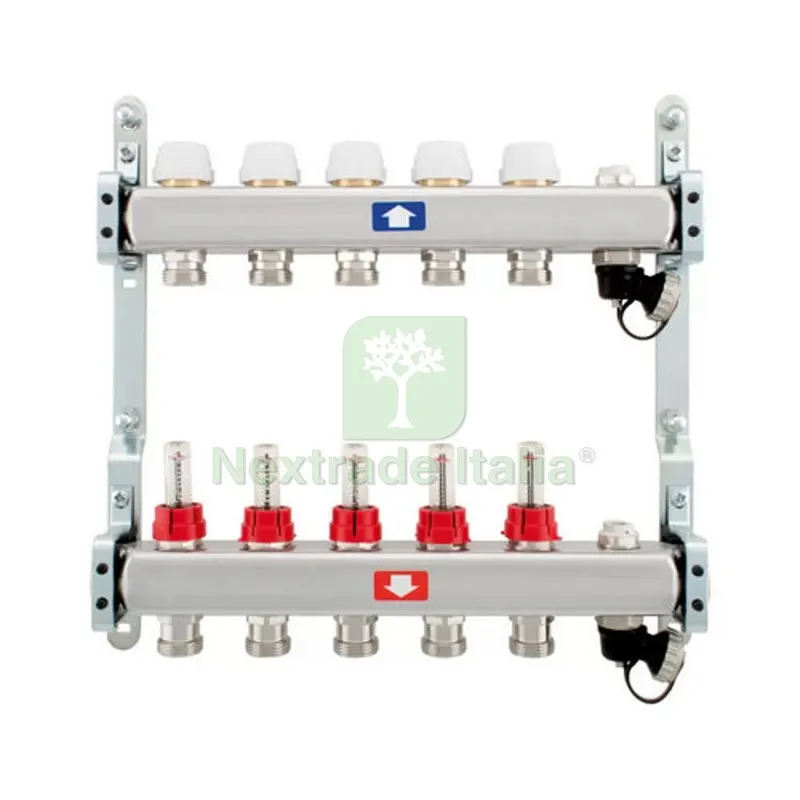 COLLETTORE PREMONTATO CON FLUSSIMETRI SCARICO E SFIATO 11 vie 1"x3/4 — Tubi e raccordi — rif. FERX.DIA309-C917-11