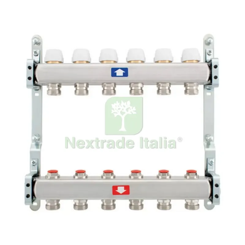 COLLETTORE PREMONTATO CON DETENTORI 9 vie 1"x3/4 — Tubi e raccordi — rif. FERX.DIA309-C922-09