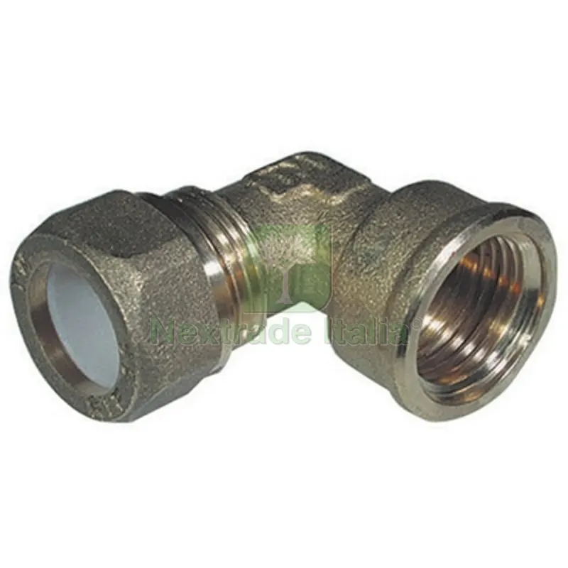 GOMITO FEMMINA PER RAME CON OGIVA TEFLON TIEMME 1/2 x 18R — Tubi e raccordi — rif. FERX.DIA311-1205-0418