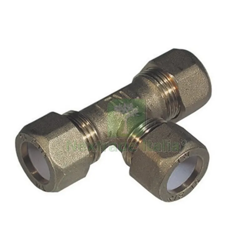 TEE CON TRE DADI PER RAME CON OGIVA TEFLON TIEMME 3/4 x 22 — Guarnizioni e tenute — rif. FERX.DIA311-1207-0522