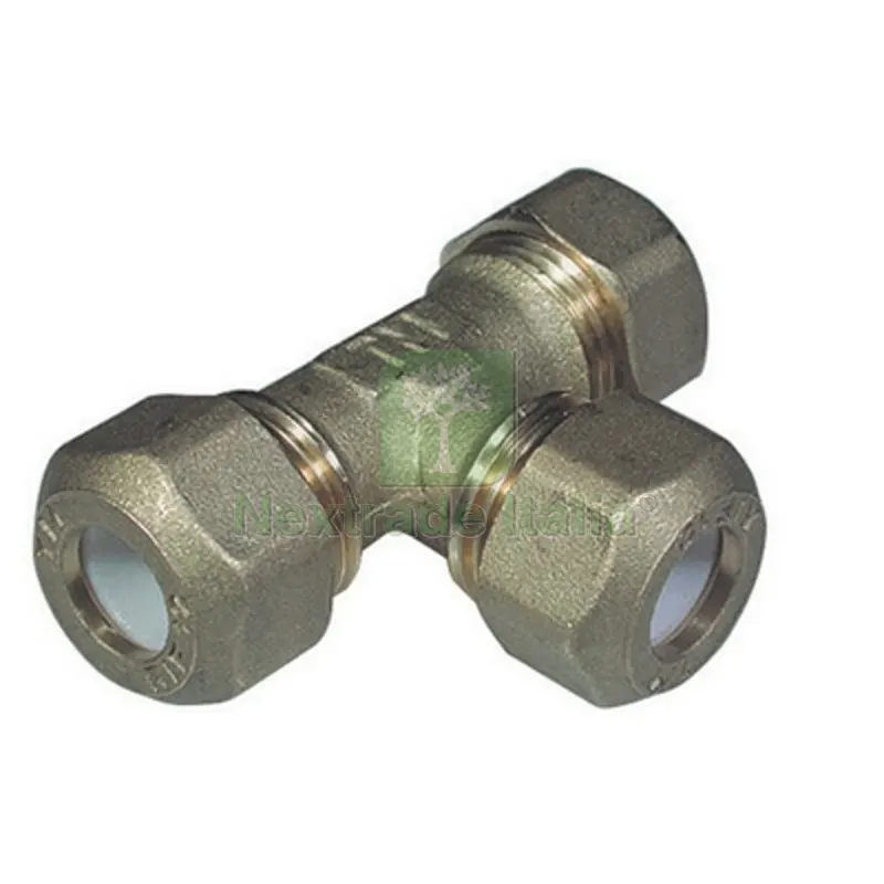 TEE con Tre Dadi per Rame con Ogiva Teflon Tiemme 1/2 x 10R — Guarnizioni e tenute — rif. FERX.DIA311-1257-0410