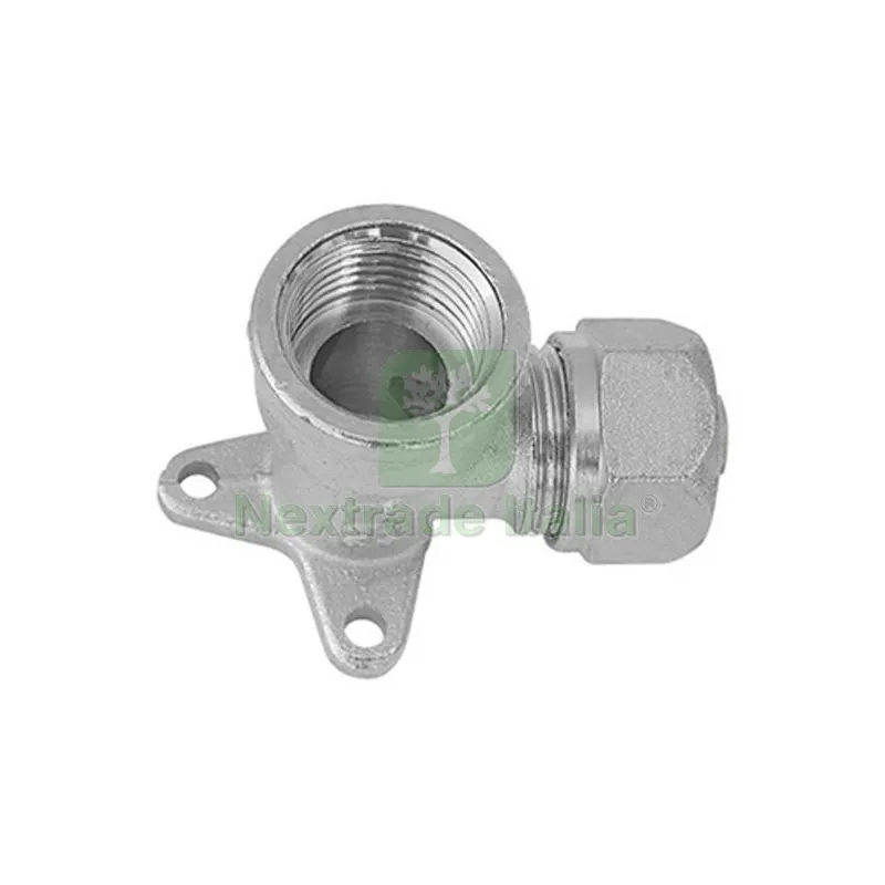 RACCORDO CURVO FEMMINA CON FLANGIA A 3 FORI TIEMME PER MULTISTRATO 3/4 x 20 — Raccordi a pressare e multistrato — rif. FERX.DIA313-1606-0520 RACCORDO CURVO FEMMINA CON FLANGIA A 3 FORI TIEMME PER MULTISTRATO 3/4 x 20 — Raccordi a pressare e multistrato — rif. FERX.DIA313-1606-0520
