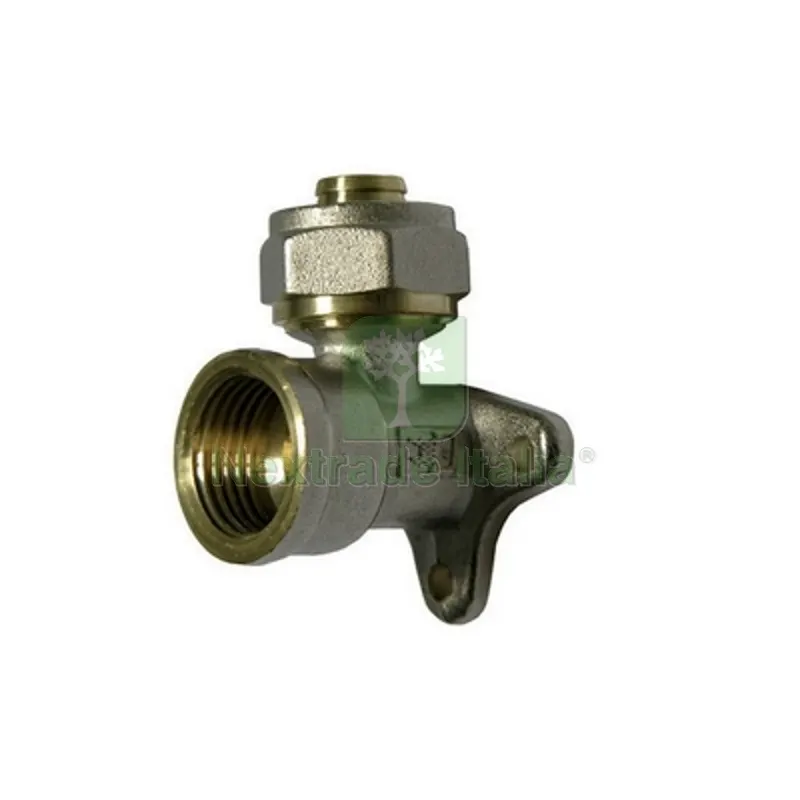 5PZ Raccordo Curvo Femmina con Flangia a 3 Fori IK per Multistrato Diam. 3/4 x 20 — Raccordi a pressare e multistrato — rif. FERX.DIA313-B1606-0520