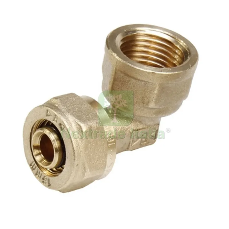 GOMITO 90° F/FILETTO F A COMPRESSIONE PER MULTISTRATO Diam. 3/4 x 26 — Raccordi a pressare e multistrato — rif. FERX.DIA313-DC403-0526