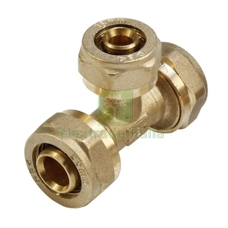 TEE F/F/F A COMPRESSIONE PER MULTISTRATO Diam. 20 — Raccordi a pressare e multistrato — rif. FERX.DIA313-DC601-20 TEE F/F/F A COMPRESSIONE PER MULTISTRATO Diam. 20 — Raccordi a pressare e multistrato — rif. FERX.DIA313-DC601-20