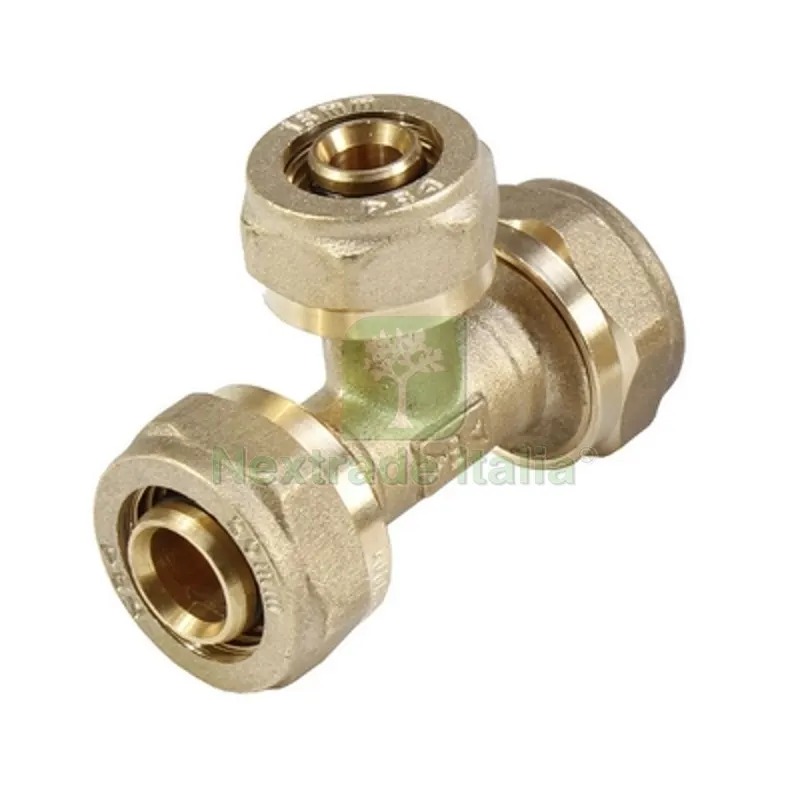TEE RIDOTTO F/F/F A COMPRESSIONE PER MULTISTRATO 20x16x20 — Raccordi a pressare e multistrato — rif. FERX.DIA313-DC601R-1620 TEE RIDOTTO F/F/F A COMPRESSIONE PER MULTISTRATO 20x16x20 — Raccordi a pressare e multistrato — rif. FERX.DIA313-DC601R-1620