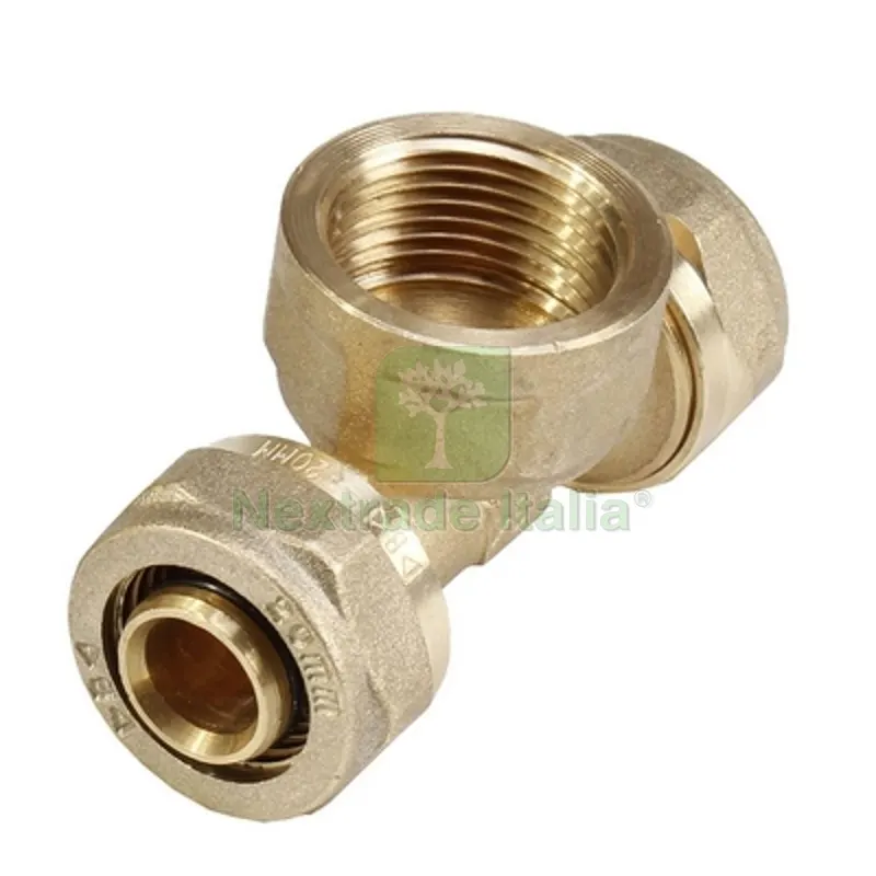TEE F/FILETTO F/F A COMPRESSIONE PER MULTISTRATO 26 x 3/4" x 26 — Raccordi a pressare e multistrato — rif. FERX.DIA313-DC617-0526 TEE F/FILETTO F/F A COMPRESSIONE PER MULTISTRATO 26 x 3/4" x 26 — Raccordi a pressare e multistrato — rif. FERX.DIA313-DC617-0526