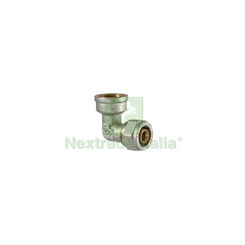 RACCORDO CURVO FEMMINA A COMPRESSIONE PER MULTISTRATO 3/4 x 20 — Raccordi a pressare e multistrato — rif. FERX.DIA313-T1070-0520