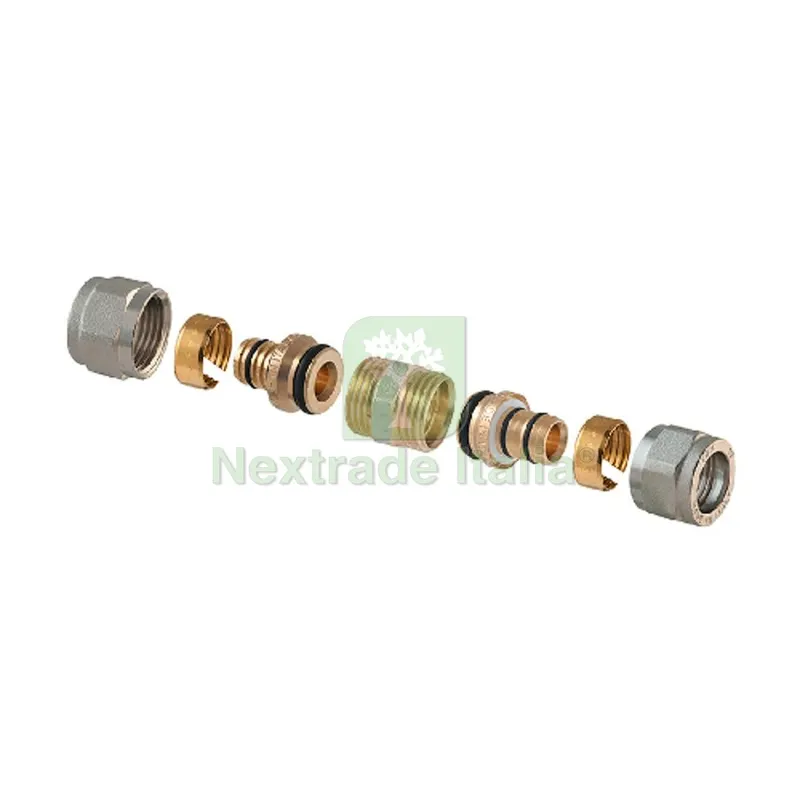 RACCORDO DIRITTO DOPPIO A COMPRESSIONE P/MULTISTRATO 2 PZ ASSEMBLATO 3/4-20(2,00) x 3/4 -20(2,00) — Tubi e raccordi — rif. FERX.DIA313-TD1440-0520