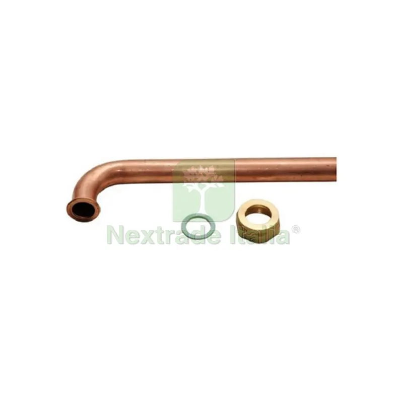 TUBO IN RAME PIEGATO PER CALDAIA CON CARTELLA E CALOTTA 1/2 12x180 mm — Tubi e raccordi — rif. FERX.DIA315-360G-0412