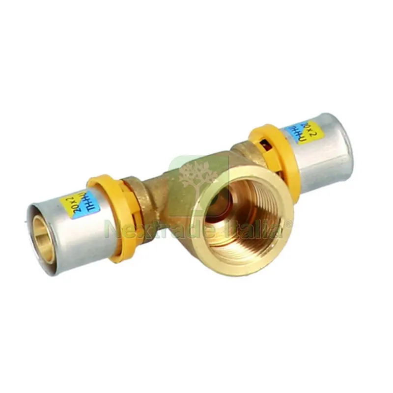 Raccordo a T Femmina a Pressare per Multistrato 20x3/4"x20 — Raccordi a pressare e multistrato — rif. FERX.DIA317-5G0012-0520 Raccordo a T Femmina a Pressare per Multistrato 20x3/4"x20 — Raccordi a pressare e multistrato — rif. FERX.DIA317-5G0012-0520