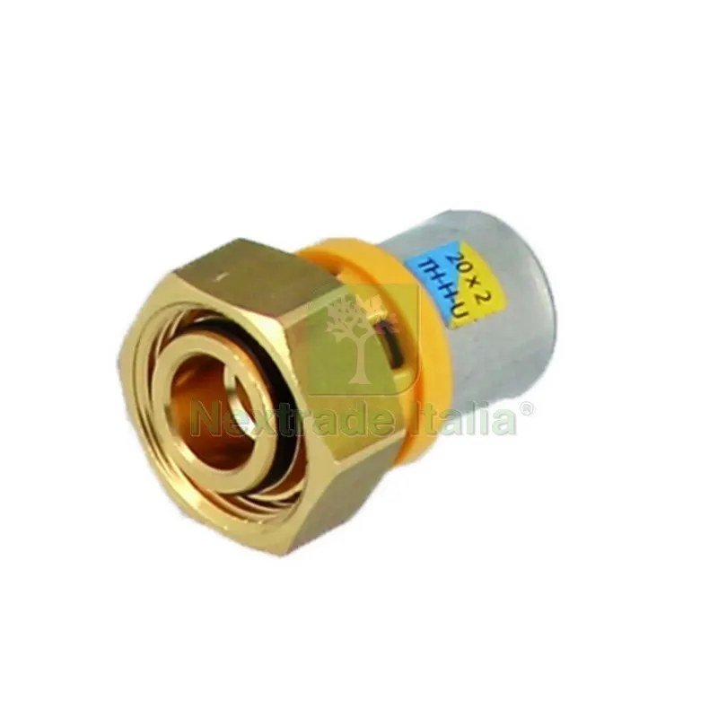 RACCORDO DIRITTO SEDE PIANA CON GIRELLO E GUAR. A PRESSARE MULTISTRATO 1" x 26 — Tubi e raccordi — rif. FERX.DIA317-5G00C7-0626