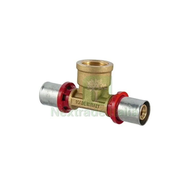 RACCORDO TEE FEMMINA A PRESSARE PER MULTISTRATO 3/4" x 26 — Raccordi a pressare e multistrato — rif. FERX.DIA317-DT1655-0526 RACCORDO TEE FEMMINA A PRESSARE PER MULTISTRATO 3/4" x 26 — Raccordi a pressare e multistrato — rif. FERX.DIA317-DT1655-0526