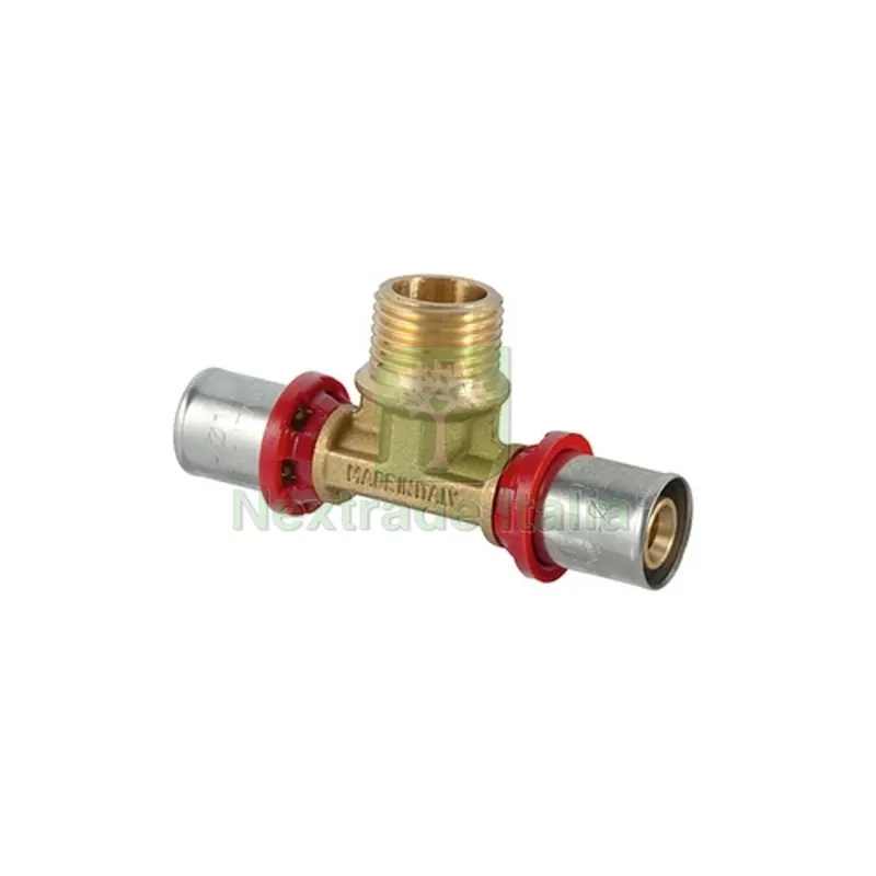 RACCORDO TEE MASCHIO A PRESSARE PER MULTISTRATO 1" x 32 — Raccordi a pressare e multistrato — rif. FERX.DIA317-DT1660-0632 RACCORDO TEE MASCHIO A PRESSARE PER MULTISTRATO 1" x 32 — Raccordi a pressare e multistrato — rif. FERX.DIA317-DT1660-0632