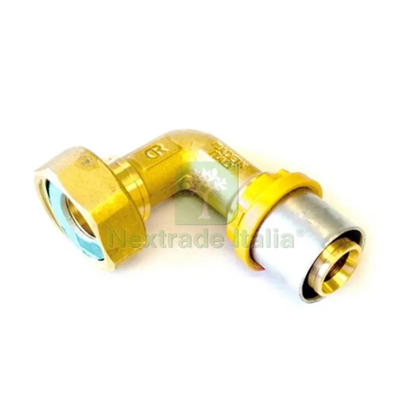 Raccordo per Multistrato GAS Curvo con Girello e Guarnizione Piana 20 x 3/4" — Guarnizioni e tenute — rif. FERX.DIA317-G2660BP-2005