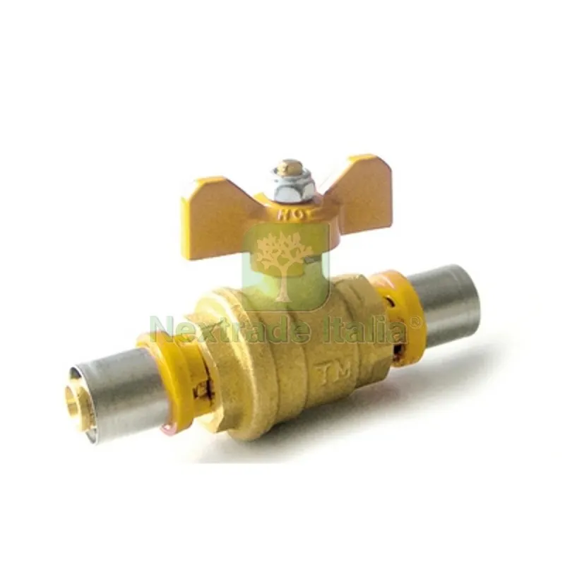 VALVOLA A SFERA PER MULTISTRATO GAS CON LEVA FARFALLA Diam. 26 — Raccordi a pressare e multistrato — rif. FERX.DIA317-G2691-26 VALVOLA A SFERA PER MULTISTRATO GAS CON LEVA FARFALLA Diam. 26 — Raccordi a pressare e multistrato — rif. FERX.DIA317-G2691-26