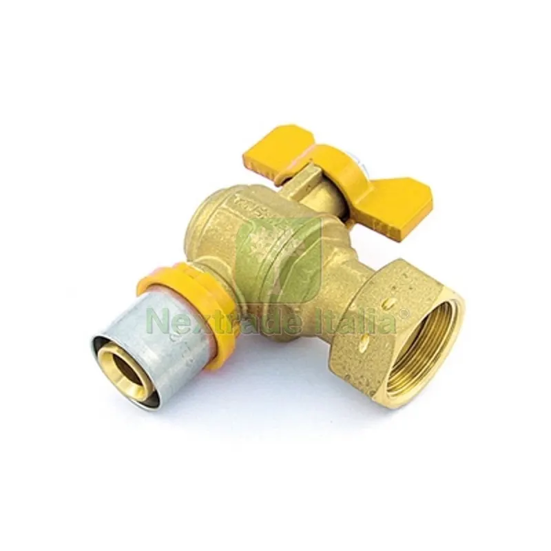 VALVOLA A SFERA PER MULTISTRATO GAS A SQUADRA CON LEVA E GIRELLO FOLLE 20 x 3/4" — Raccordi a pressare e multistrato — rif. FERX.DIA317-G2692-2005 VALVOLA A SFERA PER MULTISTRATO GAS A SQUADRA CON LEVA E GIRELLO FOLLE 20 x 3/4" — Raccordi a pressare e multistrato — rif. FERX.DIA317-G2692-2005