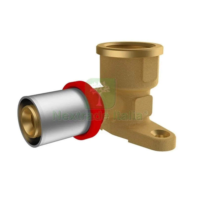 Raccordo a Pressare Ikaro Curvo Femmina con Flangia 1/2 - D.16x2 — Raccordi a pressare e multistrato — rif. FERX.DIA317-IK1156-0416 Raccordo a Pressare Ikaro Curvo Femmina con Flangia 1/2 - D.16x2 — Raccordi a pressare e multistrato — rif. FERX.DIA317-IK1156-0416