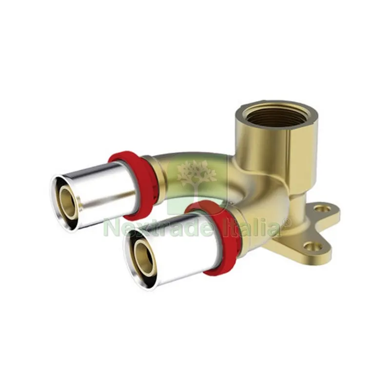 Raccordo Doppio Ikaro Femmina a U con Flangia 1/2 - D.20x2 - D.20x2 — Tubi e raccordi — rif. FERX.DIA317-IK1173-042020