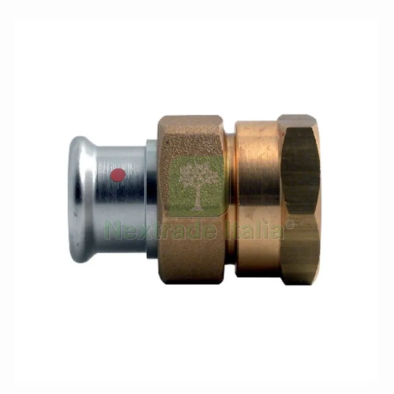 BOCCHETTONE DADO E RACCORDO FEMMINA IN OTTONE PRESS ACCIAIO CARBONIO 2" x 54 — Tubi e raccordi — rif. FERX.DIA317-TQ33F-0954 BOCCHETTONE DADO E RACCORDO FEMMINA IN OTTONE PRESS ACCIAIO CARBONIO 2" x 54 — Tubi e raccordi — rif. FERX.DIA317-TQ33F-0954