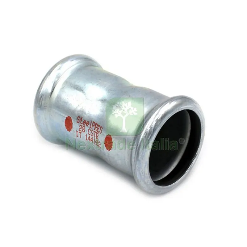 MANICOTTO A PRESSARE IN ACCIAIO AL CARBONIO STEEL PRES Diam. 28 — Raccordi a pressare e multistrato — rif. FERX.DIA317-US3830-028 MANICOTTO A PRESSARE IN ACCIAIO AL CARBONIO STEEL PRES Diam. 28 — Raccordi a pressare e multistrato — rif. FERX.DIA317-US3830-028