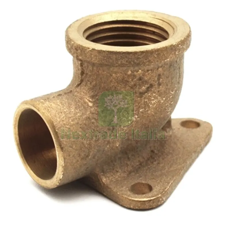 GOMITO BRONZO F. CON 3 FLANGE A SALDARE 28 x 1" — Tubi e raccordi — rif. FERX.DIA318-471B-0628