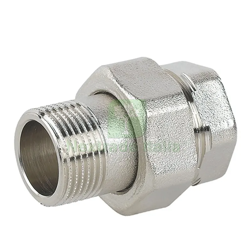 RACCORDO DIRITTO 3 PZ MF SEDE PIANA IN OTTONE NICHELATO C/GUARNIZIONE 1/2" — Guarnizioni e tenute — rif. FERX.DIA319-C008GN-04