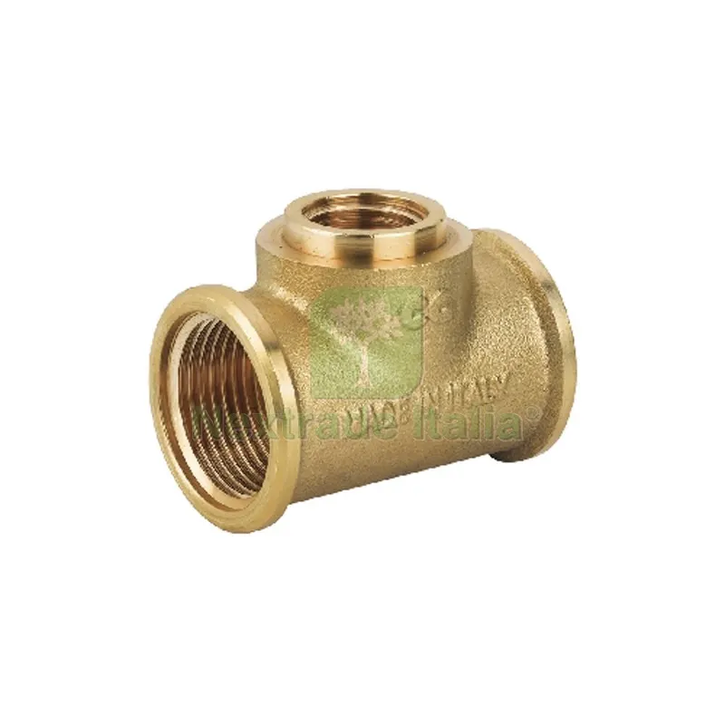 TEE RIDOTTO FFF IN OTTONE GIALLO 1" x 1/2" x 1" — Tubi e raccordi — rif. FERX.DIA319-C016-646 TEE RIDOTTO FFF IN OTTONE GIALLO 1" x 1/2" x 1" — Tubi e raccordi — rif. FERX.DIA319-C016-646