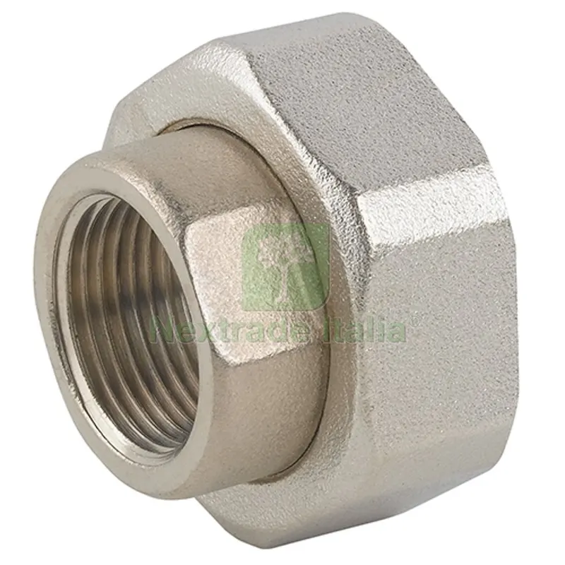Raccordo in 2 PZ FF per Pompa in Ottone Nichelato con Guarnizione 3/4" x 1"1/4 — Guarnizioni e tenute — rif. FERX.DIA319-C037N-0507 Raccordo in 2 PZ FF per Pompa in Ottone Nichelato con Guarnizione 3/4" x 1"1/4 — Guarnizioni e tenute — rif. FERX.DIA319-C037N-0507