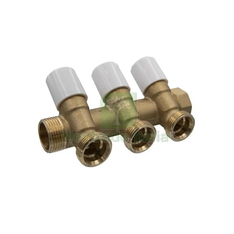 COLLETTORE DI DISTRIBUZIONE CON VITONI DI CHIUSURA 3/4 EUROCONO 1" x 3/4" 4 Vie — Tubi e raccordi — rif. FERX.DIA320-1105E-06054 COLLETTORE DI DISTRIBUZIONE CON VITONI DI CHIUSURA 3/4 EUROCONO 1" x 3/4" 4 Vie — Tubi e raccordi — rif. FERX.DIA320-1105E-06054