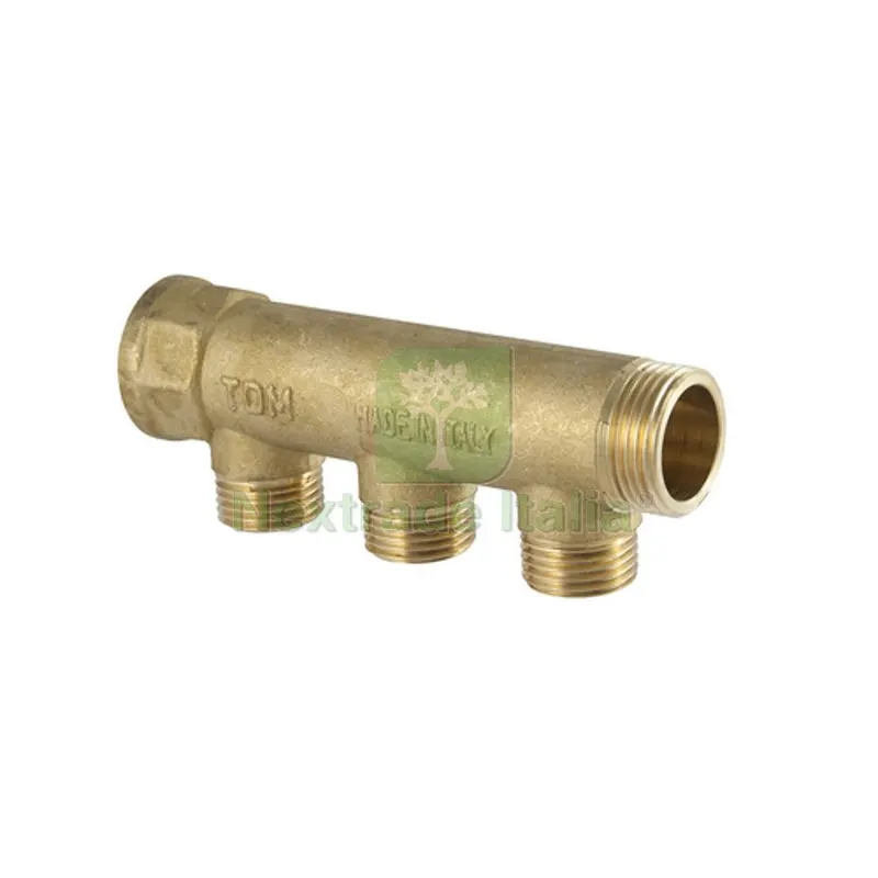 COLLETTORE LINEARE IN OTTONE GIALLO USCITA 3/4 EUROCONO 1" x 3/4 2 Vie — Tubi e raccordi — rif. FERX.DIA320-1110E-06052