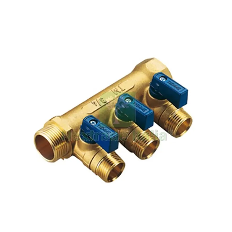 COLLETTORE NINO 3 VIE CON VALVOLE A SFERA 3/4 x 1/2 3 vie Rosso — Tubi e raccordi — rif. FERX.DIA320-1823N-R0504