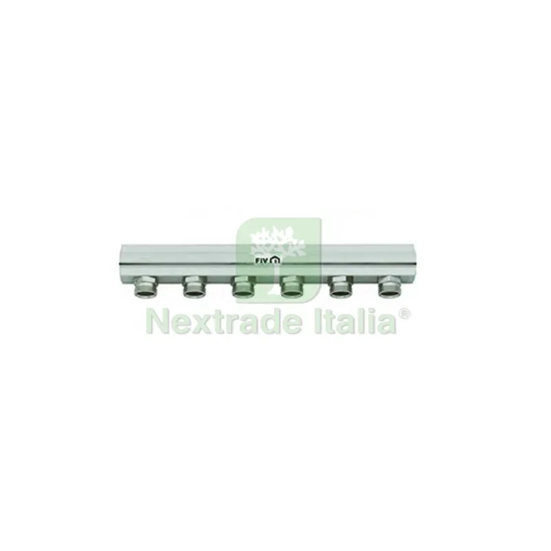 COLLETTORE DI DISTRIBUZIONE 1" DERIVAZIONE 24X19 INT. 50 1" x 5 Vie L. 264 mm — Tubi e raccordi — rif. FERX.DIA320-51326-0605 COLLETTORE DI DISTRIBUZIONE 1" DERIVAZIONE 24X19 INT. 50 1" x 5 Vie L. 264 mm — Tubi e raccordi — rif. FERX.DIA320-51326-0605