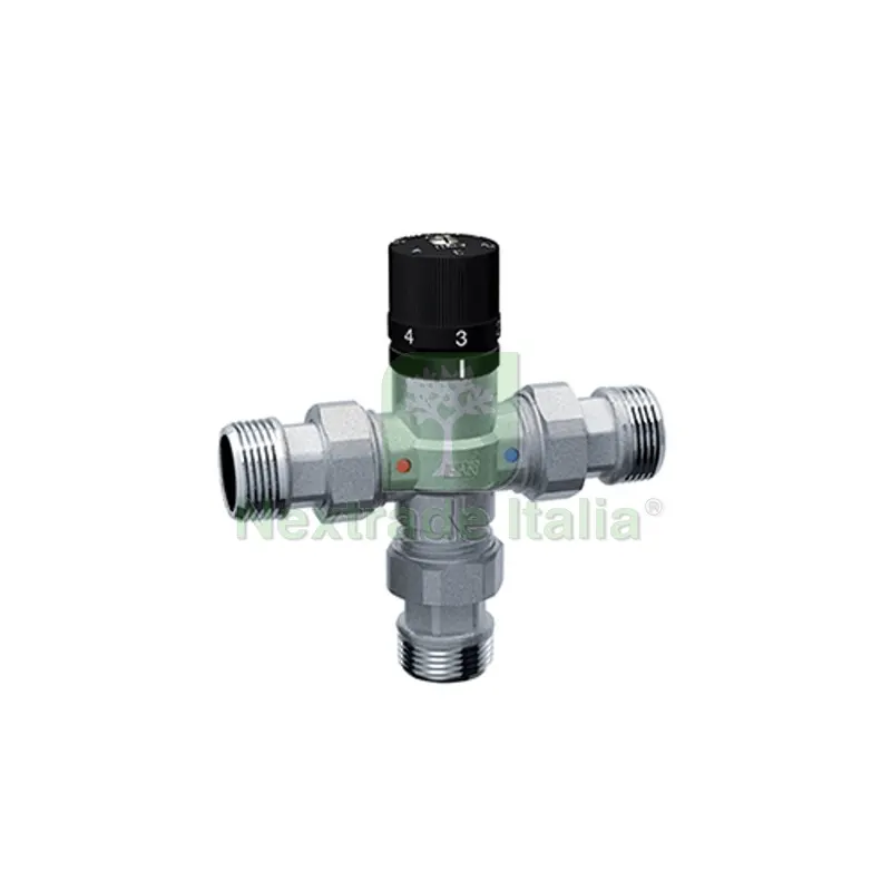 MISCELATORE TERMOSTATICO CROMATO CON ATTACCHI MASCHIO E BOCCHETTONI 1"1/4 — Rubinetti e valvole — rif. FERX.DIA321-3956-07