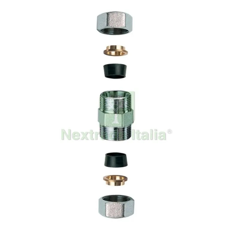 NIPLEX DOPPIO CROMATO C/MONOCONO IN GOMMA PER RAME 3/4" x 22 — Scarichi e sifoni — rif. FERX.DIA321-55110-0522