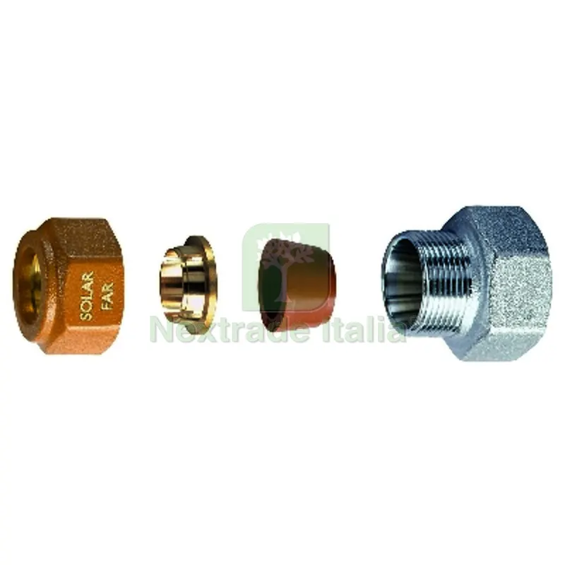 NIPPLE FEMMINA COMPLETO DI KIT DI TENUTA PER IMPIANTI SOLARI 3/4 - Diam. 16 — Tubi e raccordi — rif. FERX.DIA321-5872-0516 NIPPLE FEMMINA COMPLETO DI KIT DI TENUTA PER IMPIANTI SOLARI 3/4 - Diam. 16 — Tubi e raccordi — rif. FERX.DIA321-5872-0516