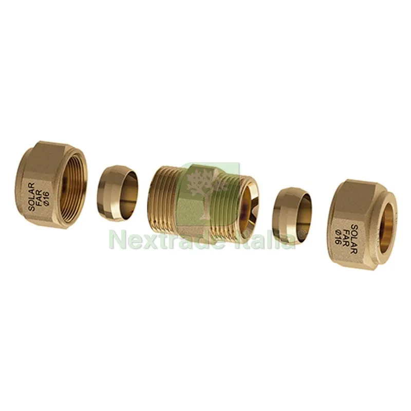 NIPPLE DOPPIO CON TENUTA MECCANICA PER IMPIANTI SOLARI Diam. 16 — Tubi e raccordi — rif. FERX.DIA321-5875-16 NIPPLE DOPPIO CON TENUTA MECCANICA PER IMPIANTI SOLARI Diam. 16 — Tubi e raccordi — rif. FERX.DIA321-5875-16