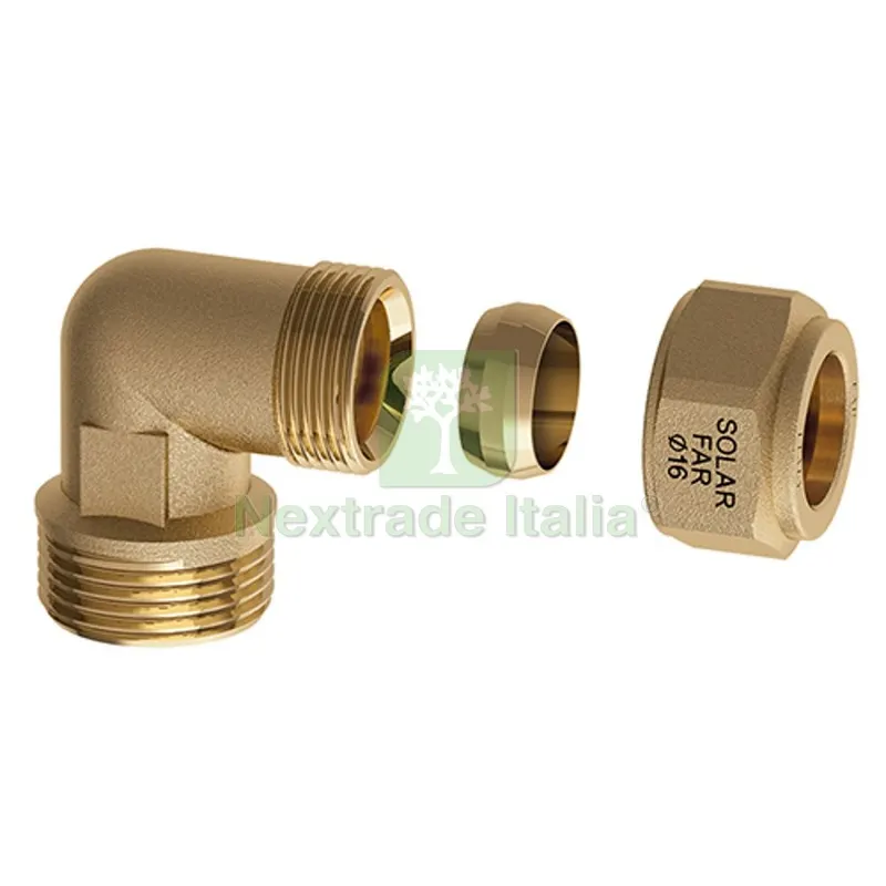 GOMITO MASCHIO CON TENUTA METALLICA PER IMPIANTI SOLARI 3/4 - Diam. 18 — Tubi e raccordi — rif. FERX.DIA321-5877-0518 GOMITO MASCHIO CON TENUTA METALLICA PER IMPIANTI SOLARI 3/4 - Diam. 18 — Tubi e raccordi — rif. FERX.DIA321-5877-0518
