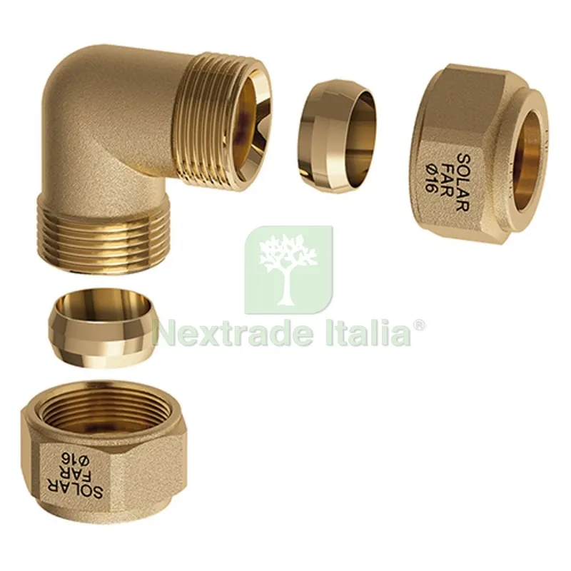 GOMITO DOPPIO CON TENUTA METALLICA PER IMPIANTI SOLARI Diam. 18 — Tubi e raccordi — rif. FERX.DIA321-5881-18