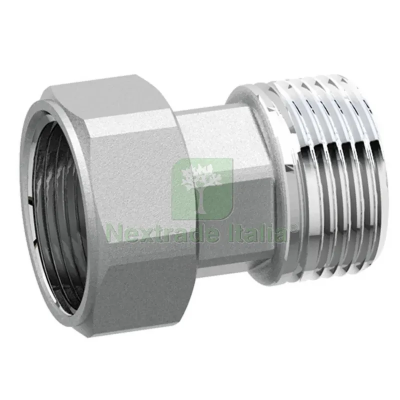 RACCORDO DI GIUNZIONE IN OTTONE CROMATO CON CALOTTA MOBILE 3/4" — Tubi e raccordi — rif. FERX.DIA321-8323-05 RACCORDO DI GIUNZIONE IN OTTONE CROMATO CON CALOTTA MOBILE 3/4" — Tubi e raccordi — rif. FERX.DIA321-8323-05