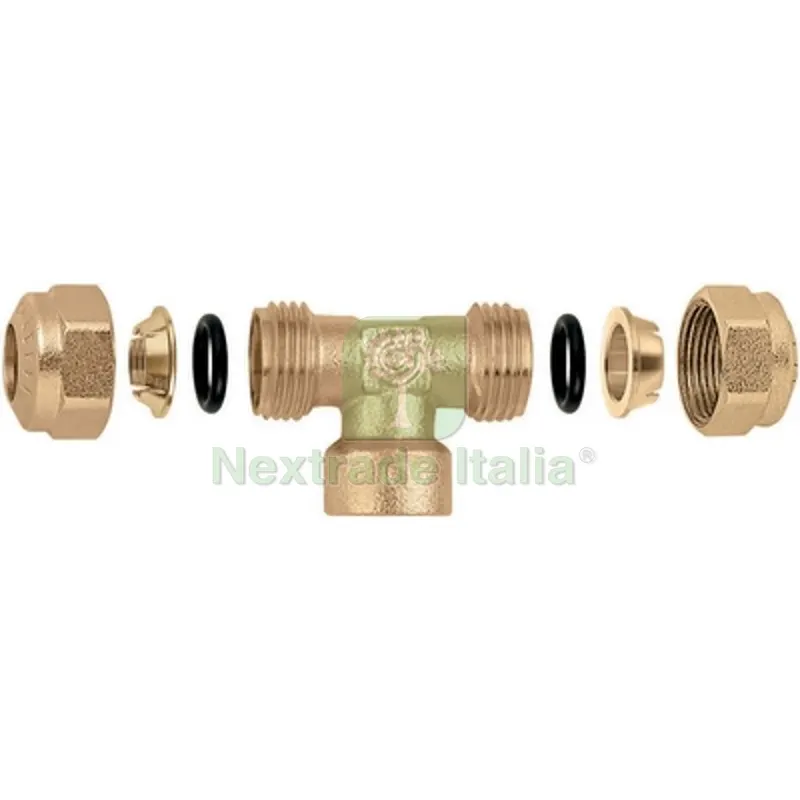 RACCORDO O-RING A TEE FEMMINA PER TUBO RAME 1/2 - 16 — Tubi e raccordi — rif. FERX.DIA323-9068-46